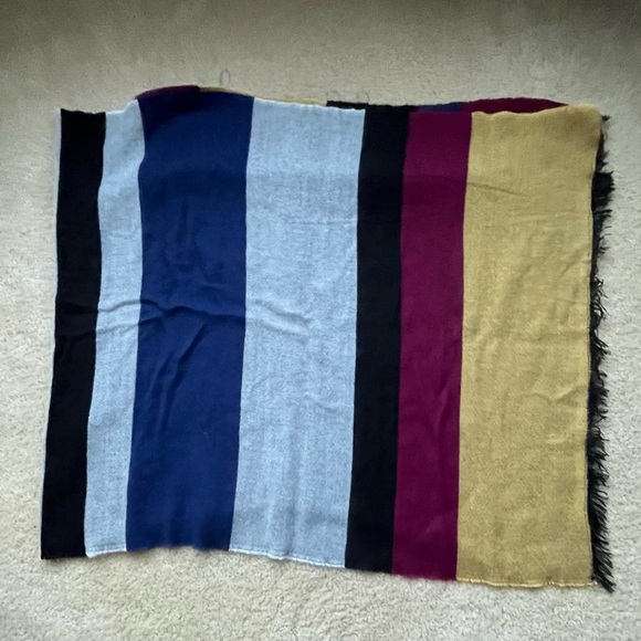Merona Multicolor Winter Blanket Rectangle Scarf w/ Fringe Edges - 68x28 - EUC - Picture 2 of 5